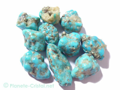 Turquoise naturelle brut native avec pyrite
