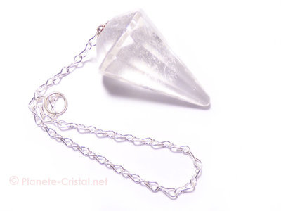 Pendule en vritable cristal de roche transparent et naturel