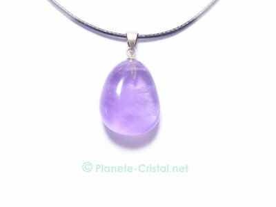 Jolie amthyste pierre pendentif violette